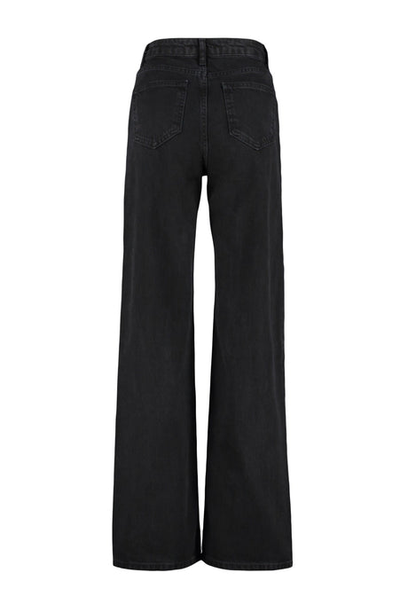 Black High Waist Wide Leg Jeans Twoss23je00068