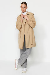 Limited Edition Beige Belted Water Repellent Trench Coat Twoaw24tr00053