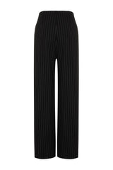 Limited Edition Black Striped Woven Pants Twoss24pl00106