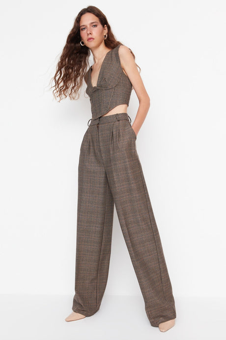 Anthracite Loose Leg Woven Pants Tpraw23pl00016