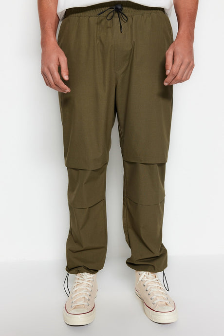 Khaki Men's Jogger Fit Parachute Pants Tmnss23pl00045