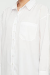 White Boyfriend Woven Shirt Tbbss22go0323