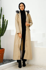 Fur Inner Fleece Long 2002 Coat - Stone Ms00as2002