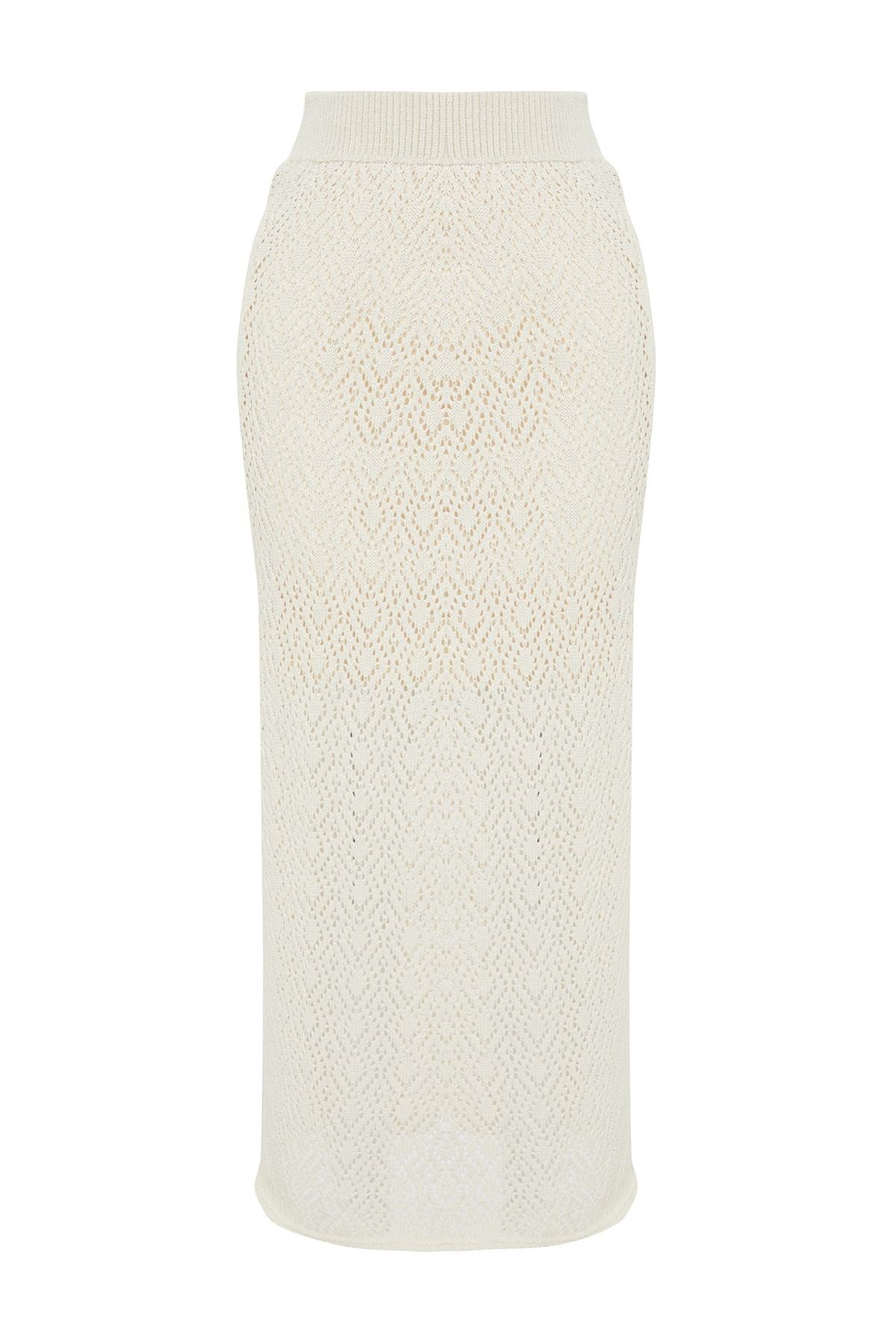 Stone Midi Lined Open/perforated Knitwear Skirt Twoss24et00048