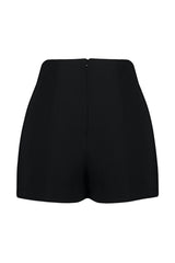 Black Button Detailed Woven Shorts Twoss24sr00012