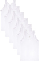 6-piece Combed Classic White Men's Tank Top 3120010110112