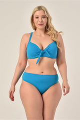 Women's Plus Size Mint Coated Bow Balen Bikini Set 20232007