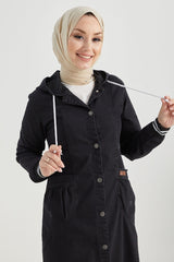 Long College Jacket With Pockets - Dark Blue Ms00or7603