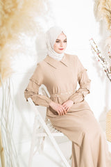 Pharmaceutical Ethnic Stone Embroidered Burkini Beige Dress 5318 T22el3m5318