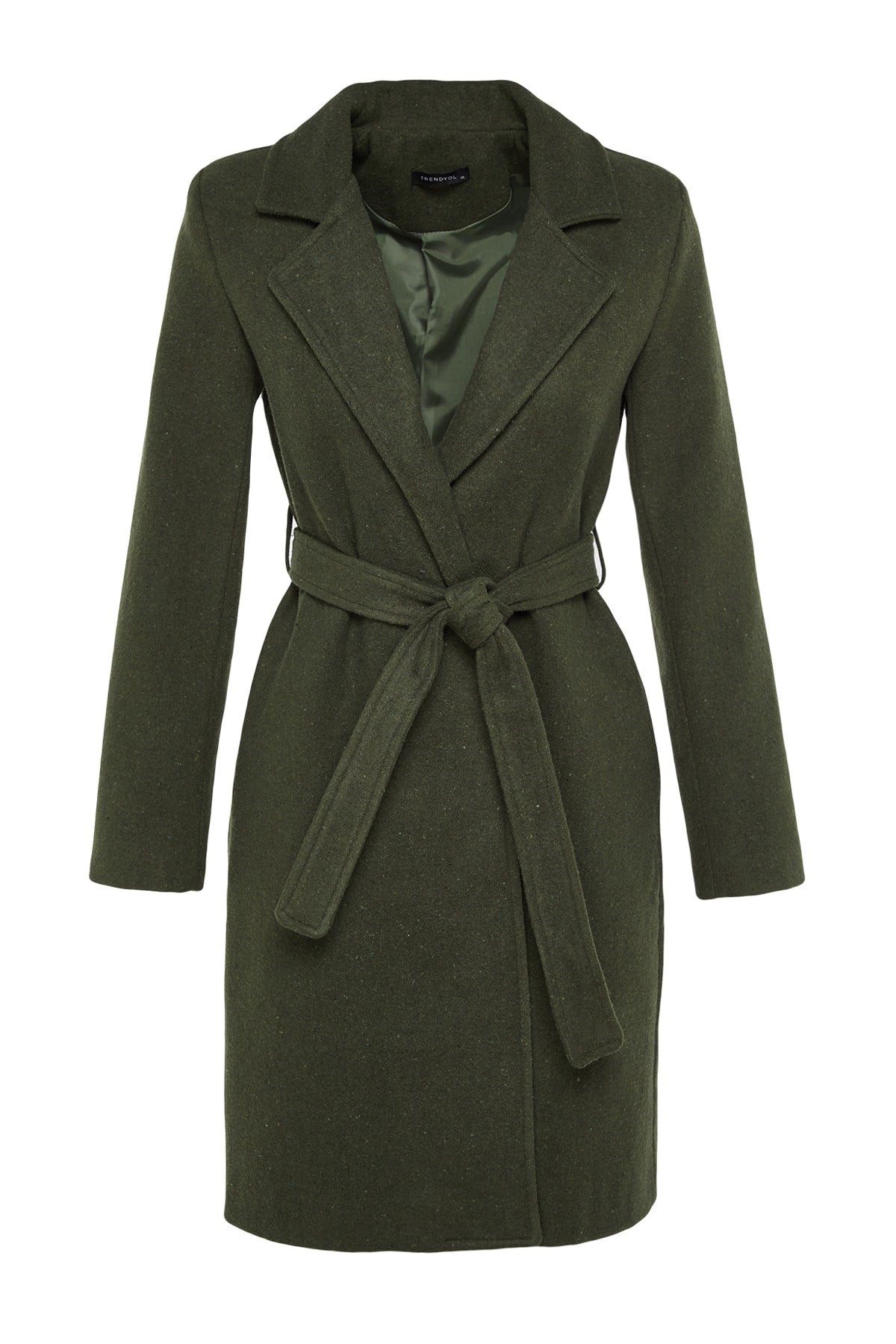 Long Woolen Cashmere Coat With Black Belt Twoaw20kb0033