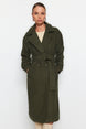 Mink Oversize Wide Cut Belt Long Woolen Cashmere Coat Twoaw22kb0015