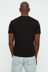 Black Men's Basic Slim Fit 100% Cotton 2-pack Crew Neck Short Sleeve T-shirt Tmnss19bo0071