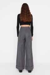 Anthracite Wide Leg/wide Leg High Waist Woven Pants Twoaw23pl00302