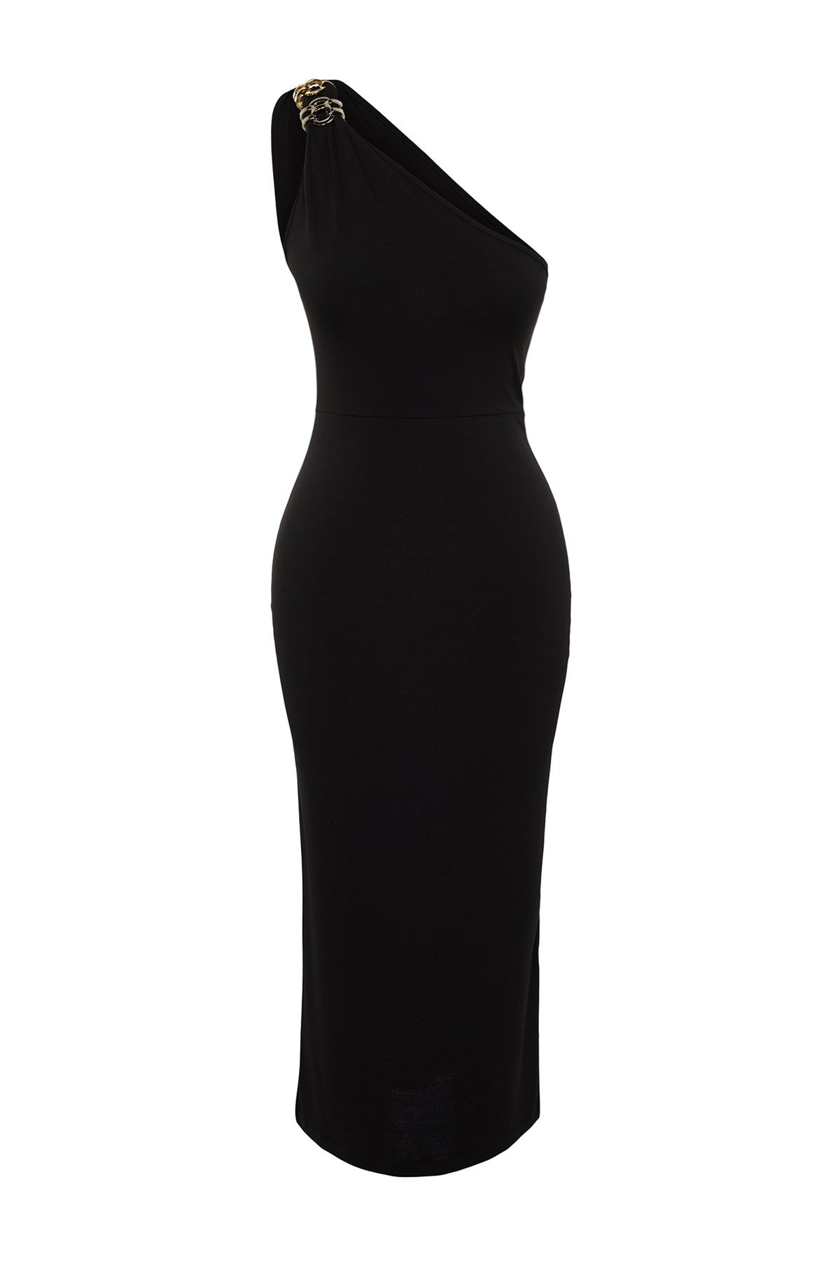 Black Body Sitting Knitted Accessory Elegant Evening Dress Tprss24el00035