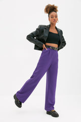 Brown High Waist Wide Leg/wide Leg Pleated Woven Pants Twoaw21pl0076