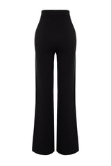 Black Woven Shiny Stone Pants Tprss24pl00001