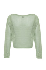 Mink Silvery Kayak Collar Open/perforated Knitwear Sweater Twoss24kz00025