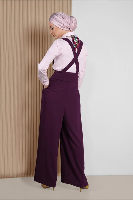 Women's Burgundy (cherry) High Waist Jumpsuit 4082 21yslptr4082