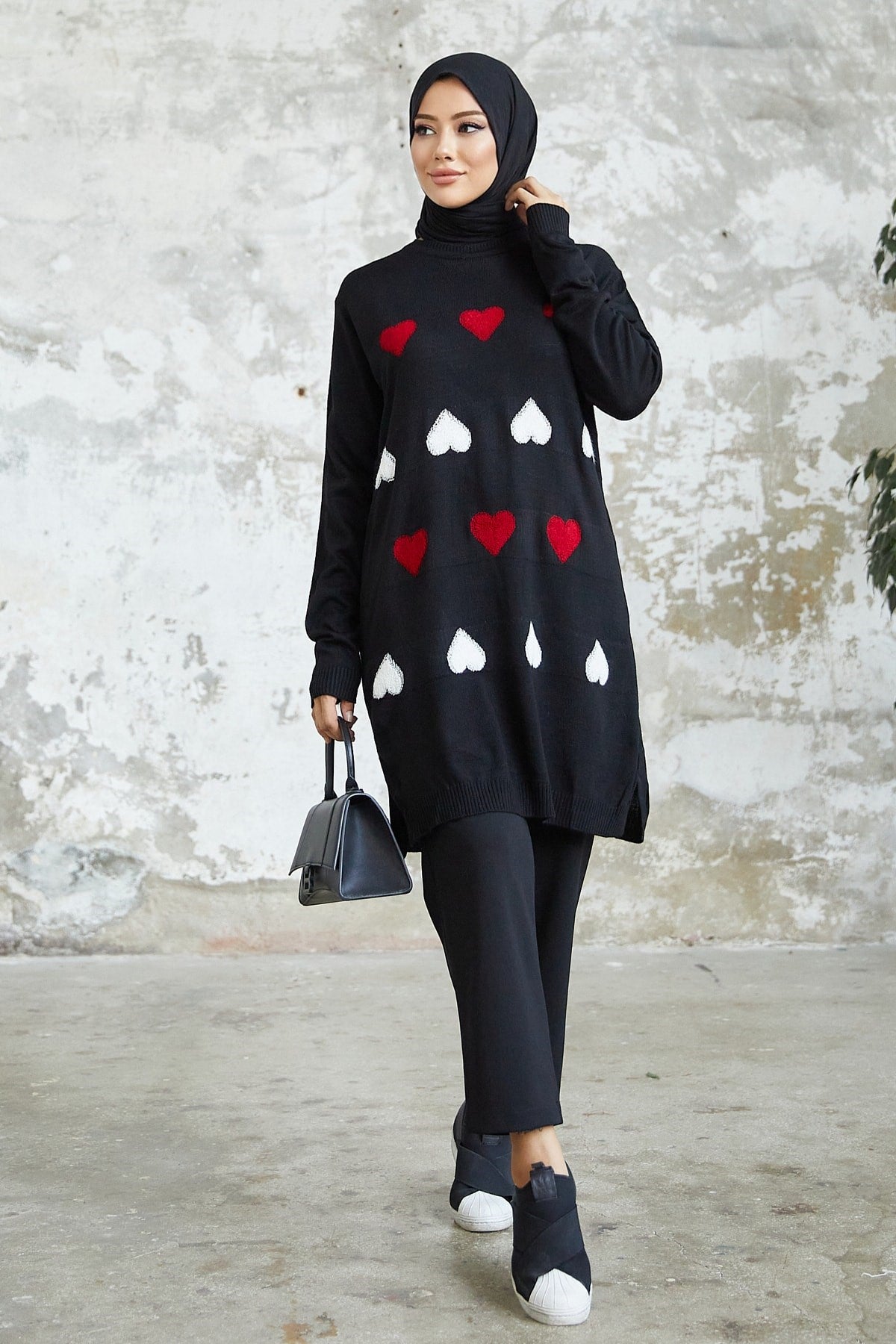 Heart Pattern Knitwear Sweater Mkt100