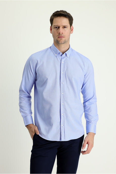 Long Sleeve Slim Fit Oxford Cotton Shirt 469295