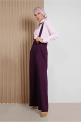 Women's Burgundy (cherry) High Waist Jumpsuit 4082 21yslptr4082