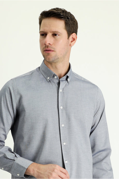 Long Sleeve Regular Fit Oxford Cotton Shirt 469296