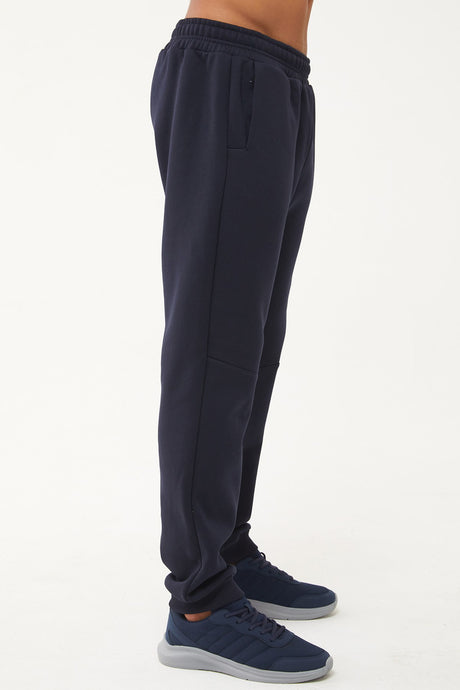 Men's Navy Blue Ribbon Leg 3 Thread Charcoal Winter Pocket Tracksuit Pants 1662 Tb23ml05w1662-1