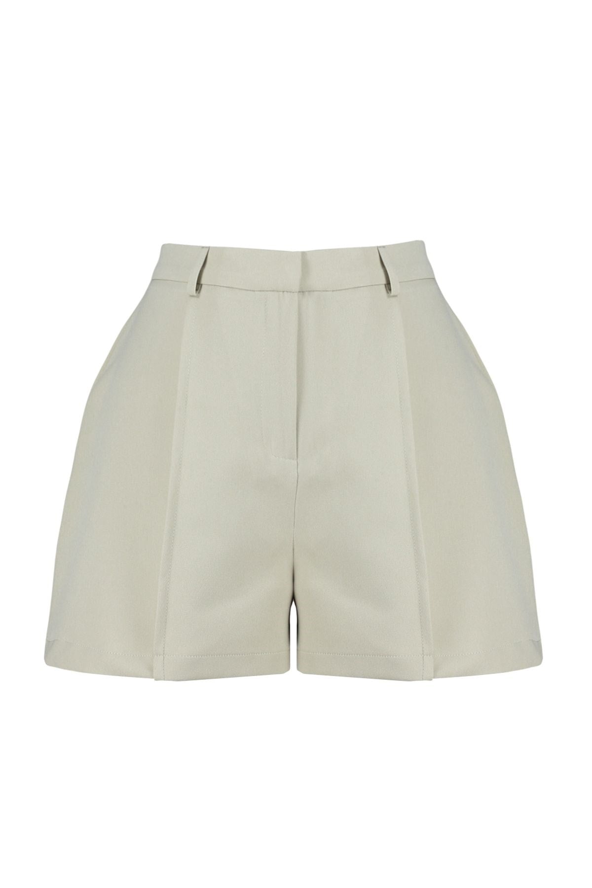 Black Rib Detailed Woven Shorts Twoss23sr00079