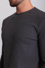 Anthracite Color Slim Fit Long Sleeve Crew Neck Men's T-shirt 36679.21k