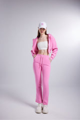 Women's Beige High Waist Straight Cut Chunky Mixed Tracksuit Hlmixedesofunderwear