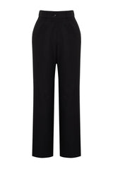 Black Wide Leg/wide Leg Iron Watch Woven Pants Twoss24pl00084