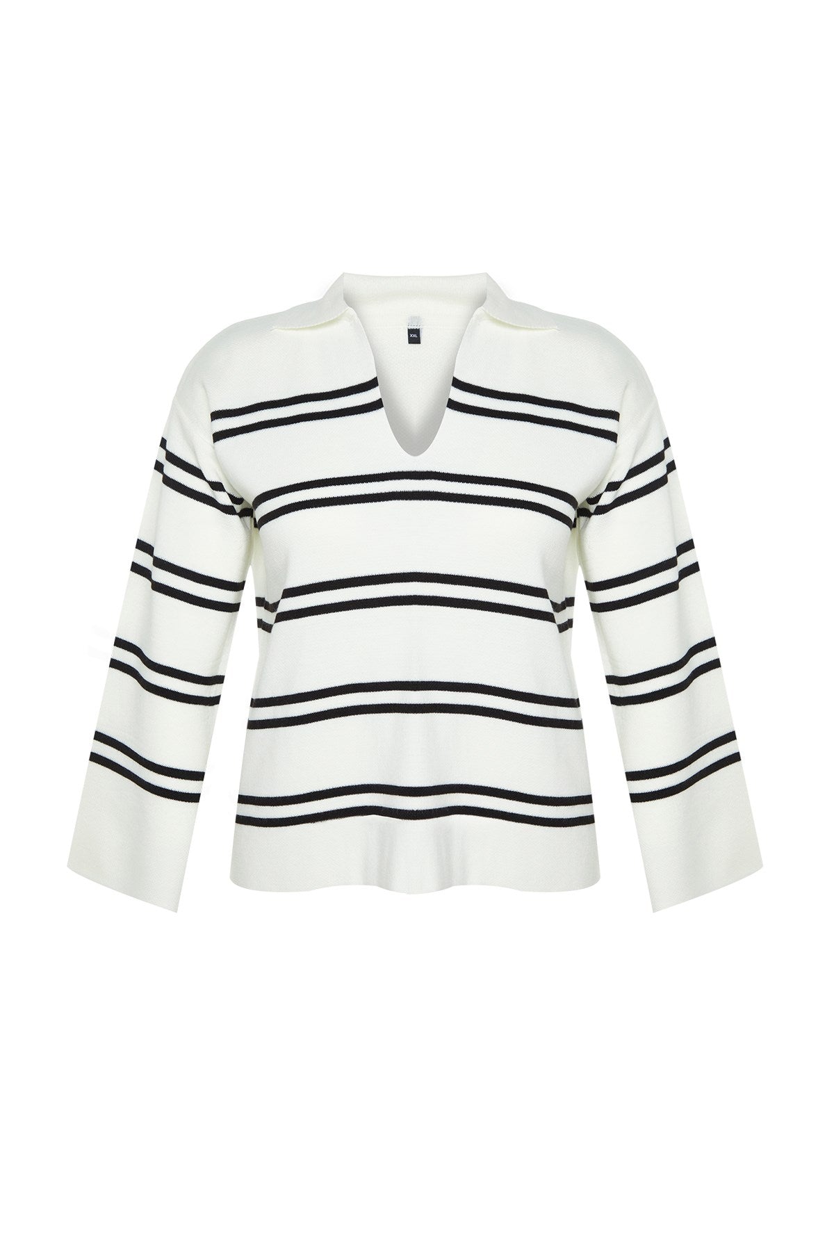 Navy Blue Striped Knitwear Sweater Tbbaw24an00013