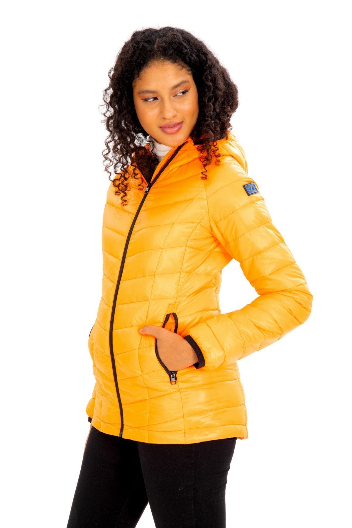 Women Short Fixed Hooded Padded Seasonal Sports Inflatable Coat 8722 Gfx8722