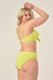 Women's Plus Size Mint Coated Bow Balen Bikini Set 20232007