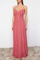 Dusty Rose Chiffon Long Night Evening Dress Tprss24ae00072