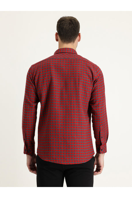 Long Sleeve Slim Fit Plaid Shacket Lumberjack Cotton Shirt 475007