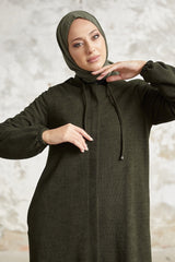 Levina Hidden Patted Abaya - Anthracite Ms00tz6002