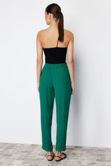 Green Cigarette Ribbed Woven Pants Twoss24pl00117