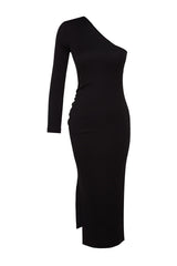 Black Body Sitting Knitted Elegant Evening Dress Tpraw24el00106