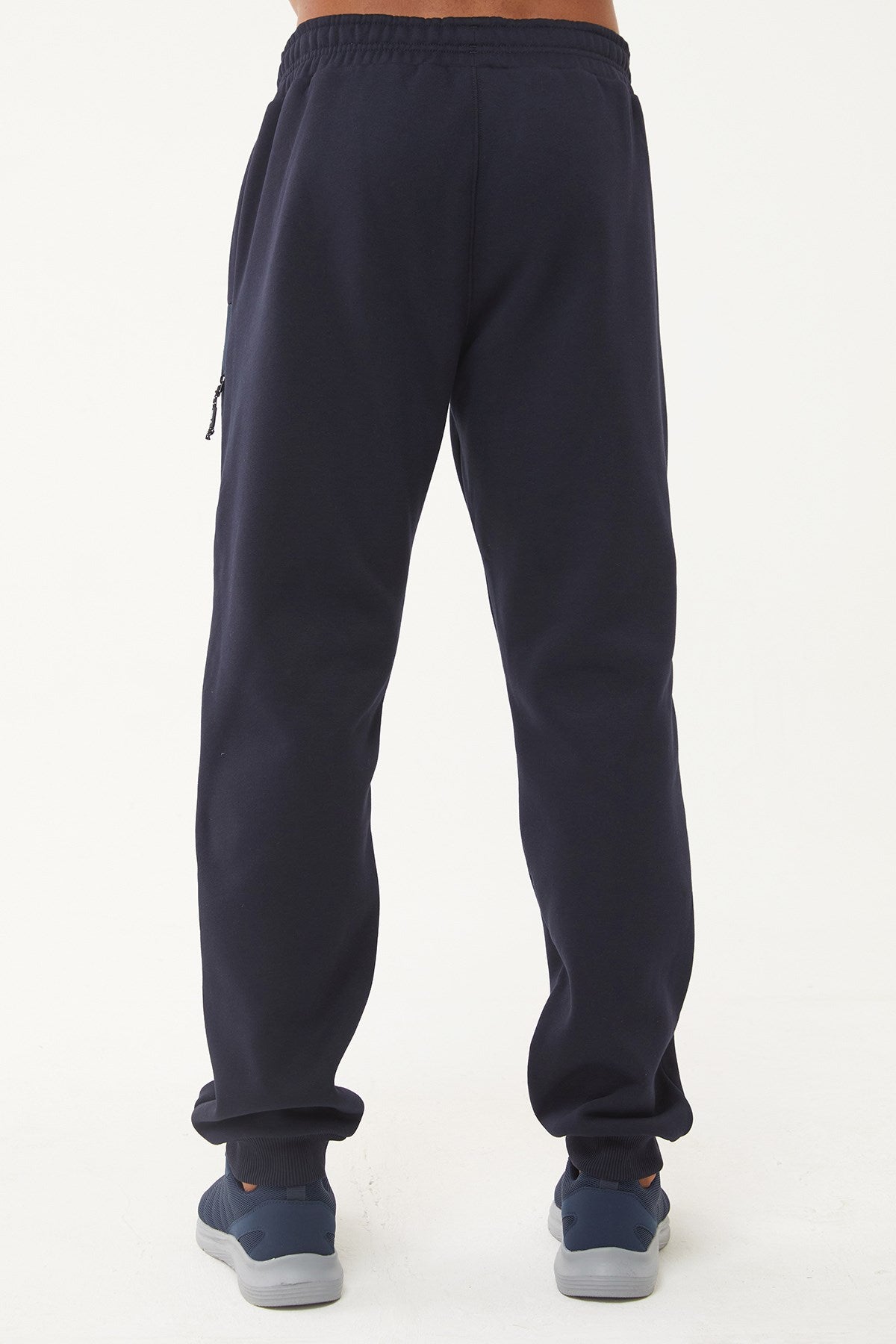 Men's Navy Blue Ribbon Leg 3 Thread Charcoal Winter Pocket Tracksuit Pants 1662 Tb23ml05w1662-1