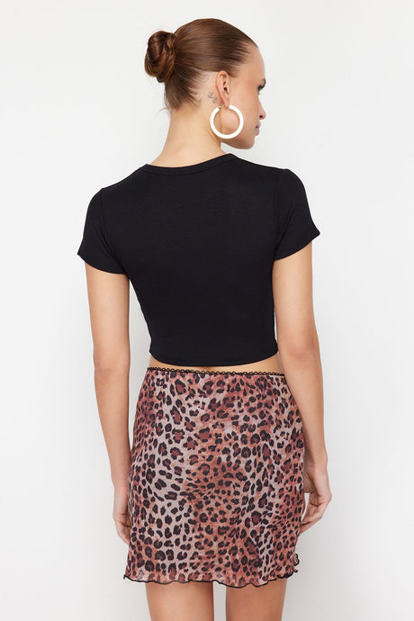 Multicolored Animal Print Mini Skirt Twoss24et00203