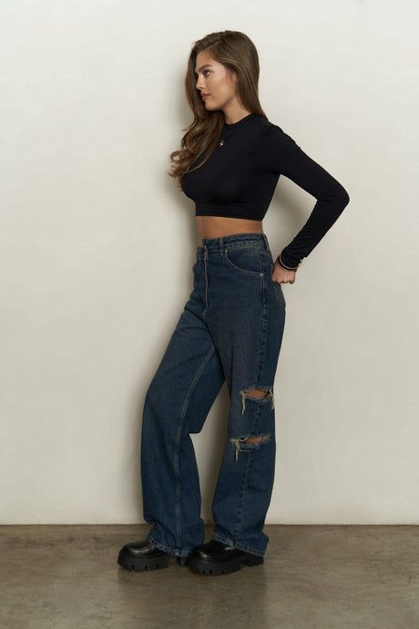 North Waist Detail Double Slit Ecru Jean 2114