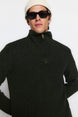 Brown Mens Regular Zipper Fisherman Sweater Tmnaw22kz0347