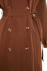 Beige Belted Water Repellent Trench Coat Twoss20tr0012