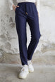 Line Pattern Elastic Trousers - Navy Ms00mb100022-1