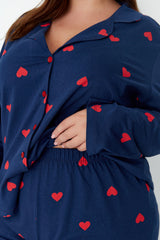 Red Heart Knitted Pajama Set Tbbaw23ai00019