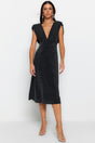 Anthracite Waist/skater Lined Glitter Chic Evening Dress Tprss23el00503