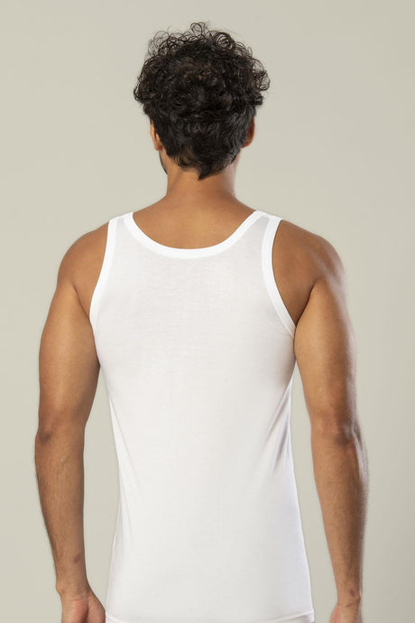 Virtue White Super Slim Men's Bamboo Tank Top 1114