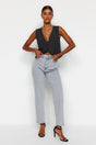 Gray High Waist Mom Jeans Twoaw22je0945