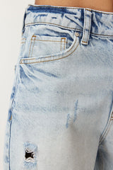 Blue Ripped Denim Shorts & Bermuda Twoss24sr00075